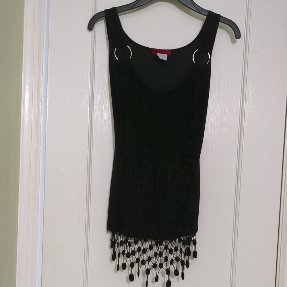Elegant Black Crochet Tank Top